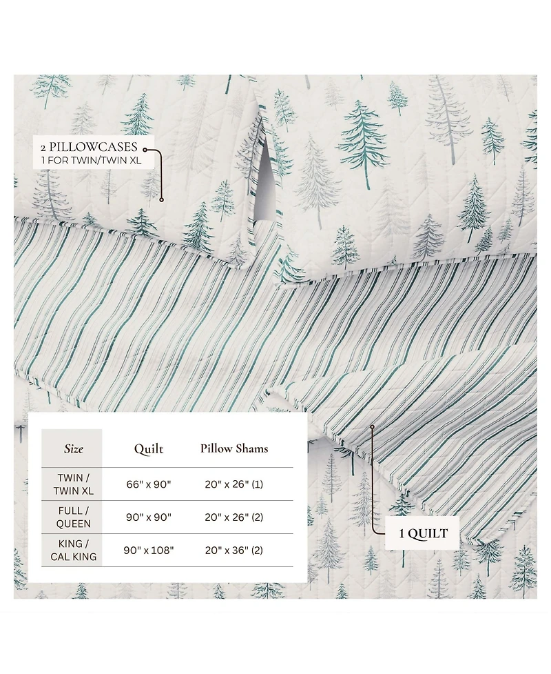 Linery & Co. Rustic Woodland Reversible Microfiber Quilt Set with Shams