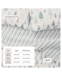 Linery & Co. Rustic Woodland Reversible Microfiber Quilt Set with Shams