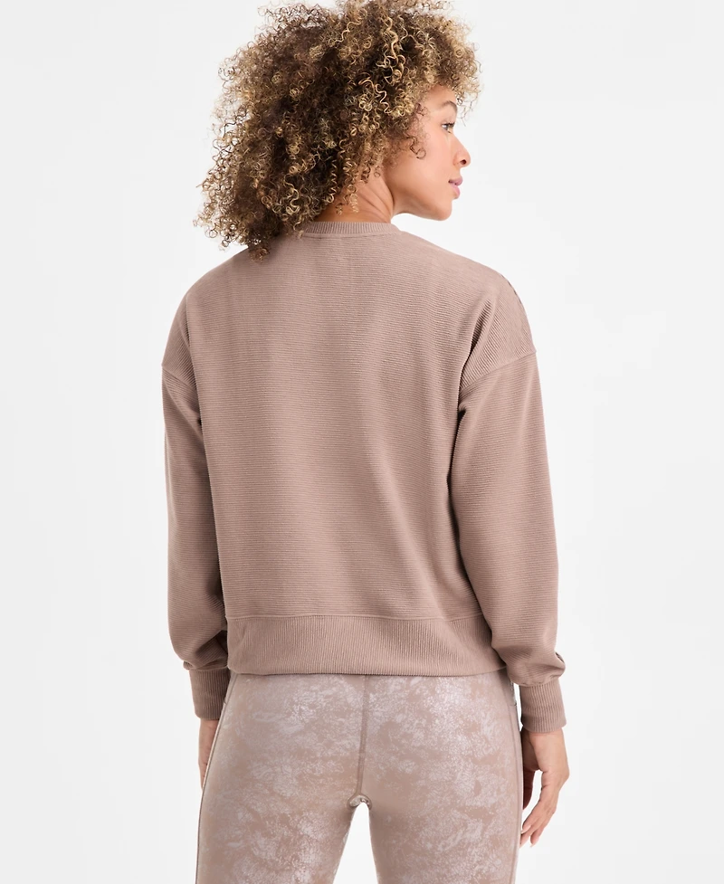 Id Ideology Women's Ribbed Knit Crewneck Sweatshirt, Macy's Exclusive