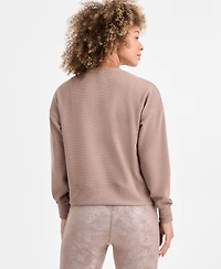Id Ideology Women's Ribbed Knit Crewneck Sweatshirt, Macy's Exclusive