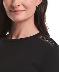 Rafaella Petite Laced Long Sleeve Top