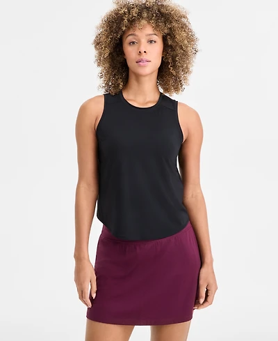 Id Ideology Women's Crewneck Back-Slit Knit Tank Top, Macy's Exclusive
