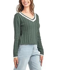 Bcx Juniors' V-Neck Long Sleeve Sweater