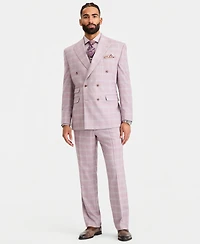 Tayion Collection Men's Classic-Fit Double-Breasted Dusty Rose Suit Separates Jacket
