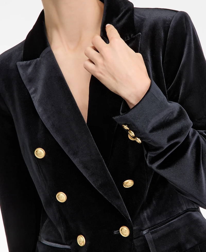 I.n.c. International Concepts Women's Double-Breasted Velvet Blazer, Macy's Exclusive