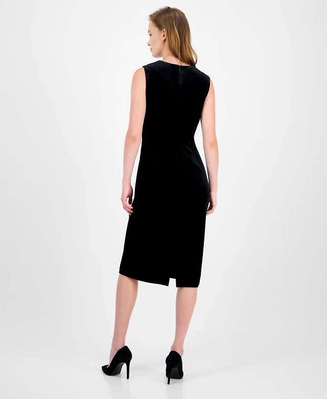 Anne Klein Women's Velvet Rhinestone-Embellished Dress | MainPlace Mall Anne Klein Women's Velvet Rhinestone-Embellished Dress | MainPlace Mall