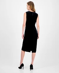 Anne Klein Women's Velvet Rhinestone-Embellished Dress