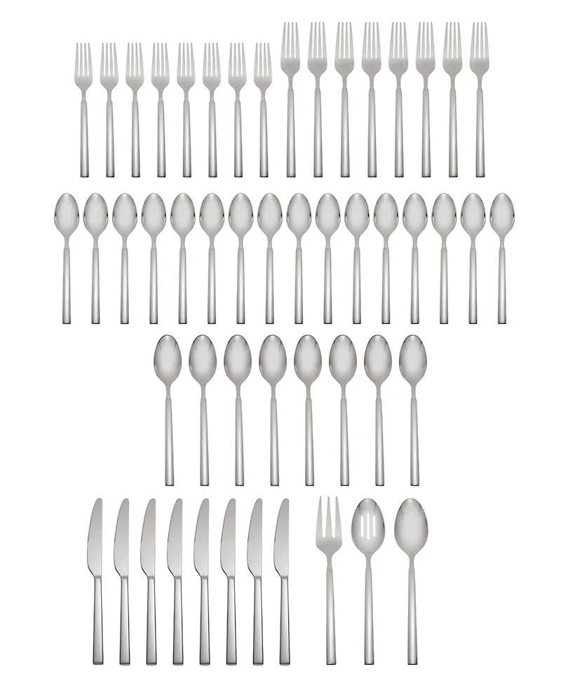 Cambridge Silversmiths Stainless Steel Drew Mirror 51-Piece Flatware Set, Service for 8