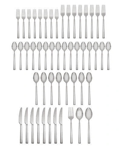 Cambridge Silversmiths Stainless Steel Drew Mirror 51-Piece Flatware Set, Service for 8