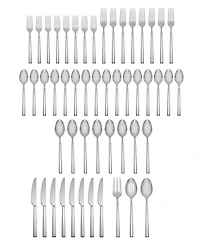 Cambridge Silversmiths Stainless Steel Drew Mirror 51-Piece Flatware Set, Service for 8