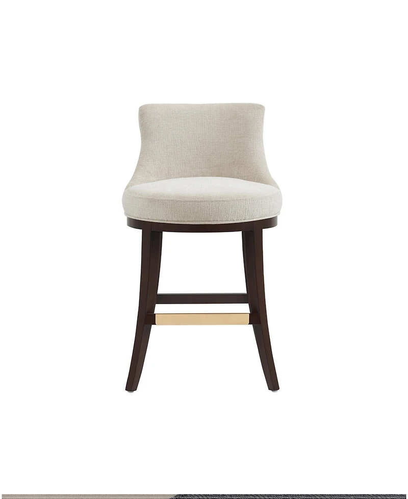 Manhattan Comfort Lucia 37.2" Chenille Upholstered Counter Stool