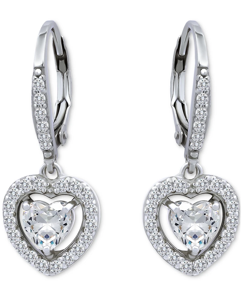 Giani Bernini Heart Drop Earrings (2-1/8 ct. t.w.) in Sterling Silver, Macy's Exclusive