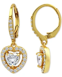 Giani Bernini Heart Earrings (2-1/8 ct.t.w) in 18K Gold Plated Sterling Silver, Macy's Exclusive