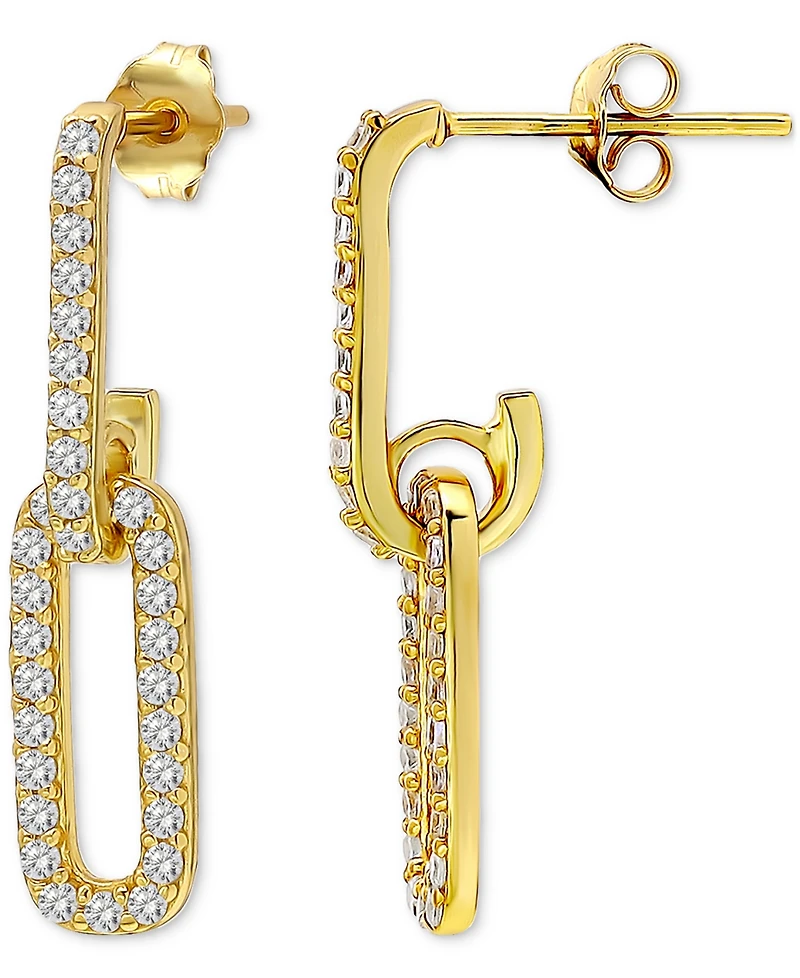 Giani Bernini Link Drop Earrings in (7/8 ct. t.w.) Gold Pleated Sterling Silver, Macy's Exclusive