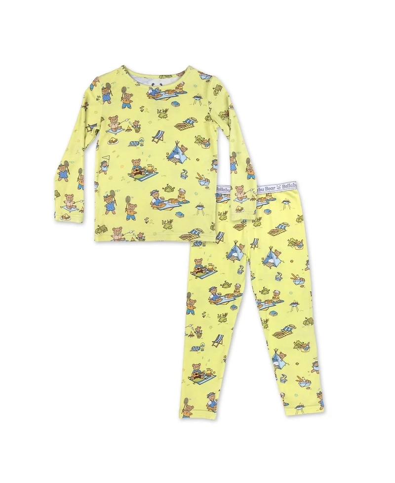 Bellabu Bear Unisex Kids' Teddy Picnic Set of 2 Piece Pajamas