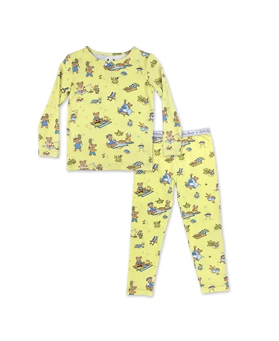 Bellabu Bear Unisex Kids' Teddy Picnic Set of 2 Piece Pajamas