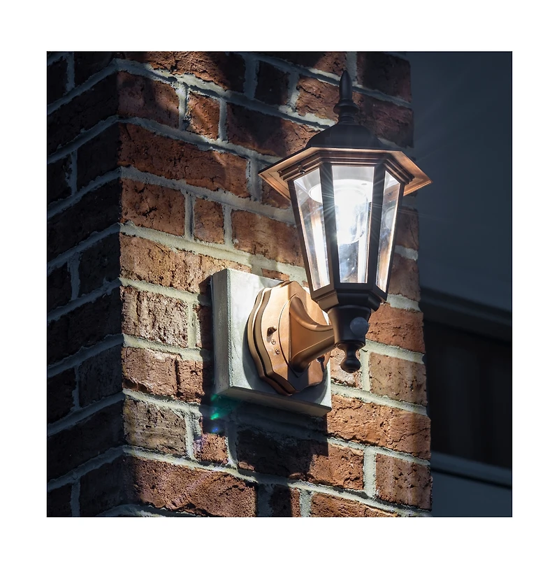 Maxsa Innovations Battery-powered Motion Activated Wall Sconce 2 Pack- Black Hexagonal
