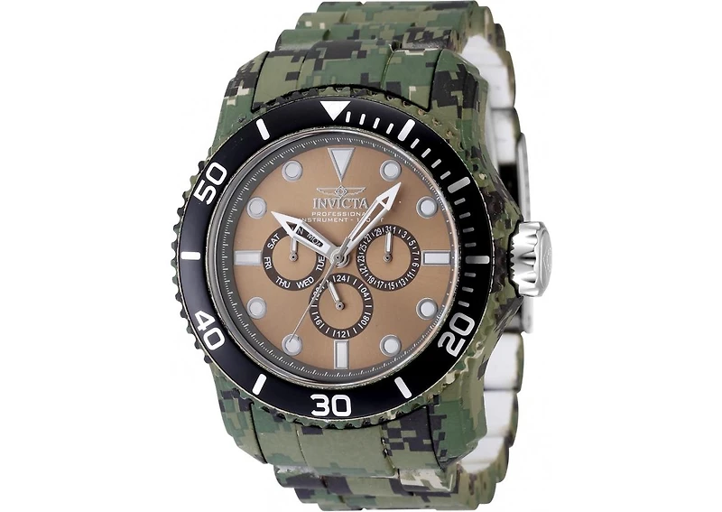 Invicta Men's 47855 Pro Diver Quartz Chronograph Brown, Grey, Khaki Dial Watch