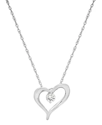 Diamond Heart Pendant Necklace (1/10 ct.t.w.) in 10k White Gold