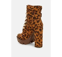 London Rag Fremont Leopard Print Chunky Boots Women