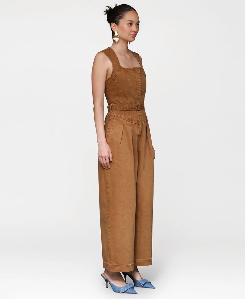 Avec Les Filles Women's Square Neck Culotte Jumpsuit
