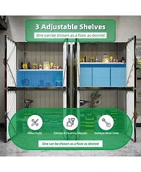 Aecojoy Outdoor Storage Cabinet Waterproof with Shelves, Vertical Tall Sheds