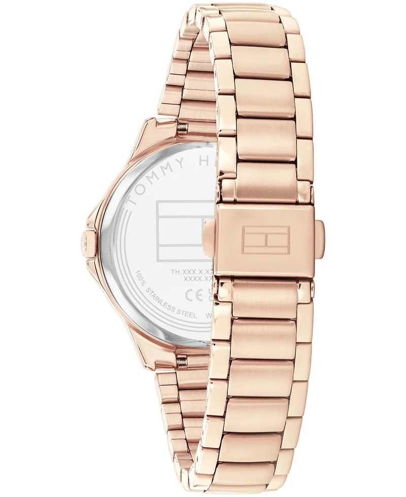 Tommy Hilfiger Women's Quartz Carnation Gold Tone Stainless Steel Bracelet Watch, 34mm