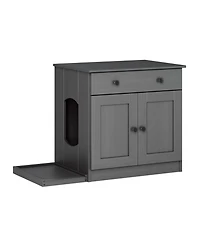 Palace Imports 100% Solid Wood Ziva 2-Door Cat Litter Box Enclosure with Catch