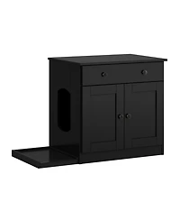 Palace Imports 100% Solid Wood Ziva 2-Door Cat Litter Box Enclosure with Catch