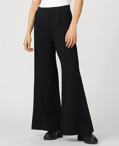 Cable & Gauge Women's Pleated Wide Leg Stretch Trouser