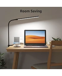 Lepro Clip-on Led Desk Lamp, Dimmable Usb-Powered with 3 Color Modes 10 Brightness, 360°Adjustable Gooseneck