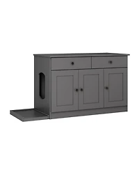 Palace Imports 100% Solid Wood Ziva 3-Door Cat Litter Box Enclosure with Catch