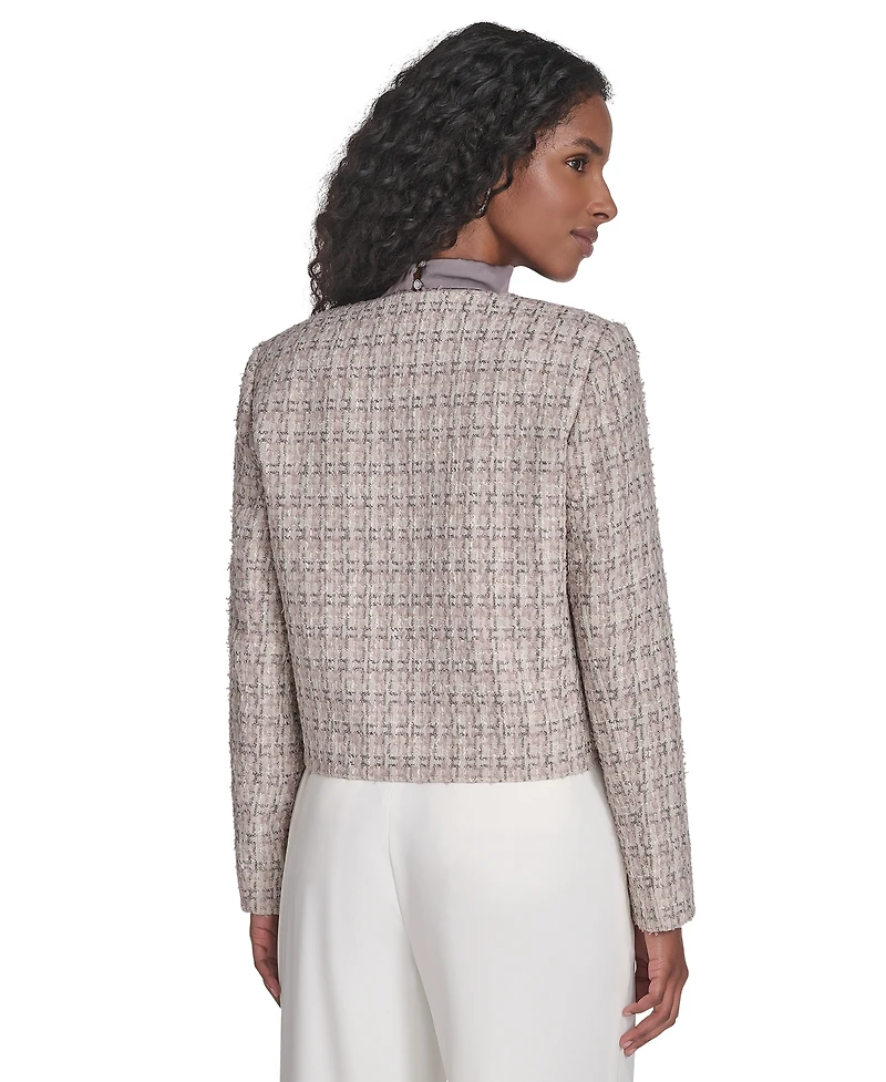 Calvin Klein Women's Tweed Open Front Jacket