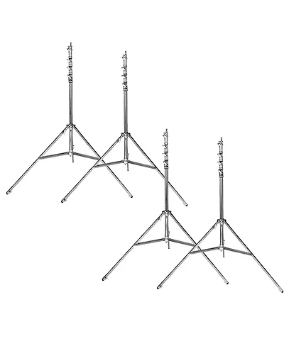 Matthews 14.8' Combo Triple Riser Steel Stand with Rocky Mountain Leg, Chrome, 4-Pack