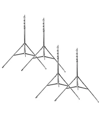 Matthews 14.8' Combo Triple Riser Steel Stand with Rocky Mountain Leg, Chrome, 4-Pack