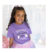 Sweet Wink Little and Big Girls Ghouls Just Wanna Have Fun Halloween Short Sleeve T-Shirt