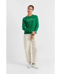 Chinti & Parker Women's Wool-Cashmere Merry Christmas Sweater