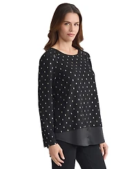 Jones New York Petite Long Sleeve Top
