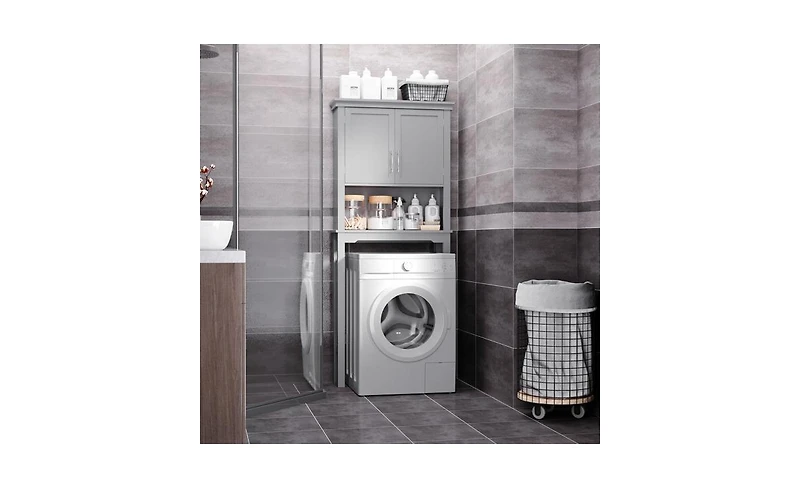 Slickblue Space-Saving Bathroom Organizer Cabinet for Towels and Essentials
