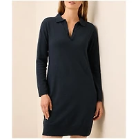 Pact Women's Classic Fine Knit Collared Sweater Dress