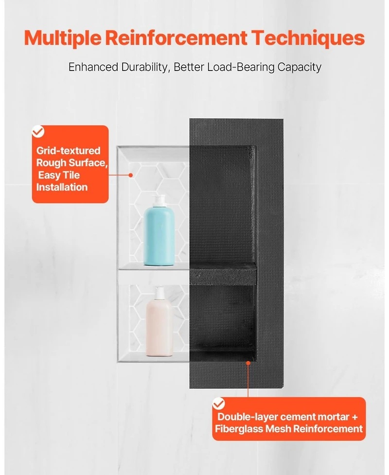 Slickblue Bathroom Recessed Divider Shelf for Shower Wall Storage and Essentials