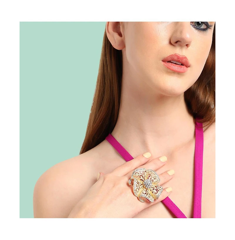 Sohi Floral Statement Ring