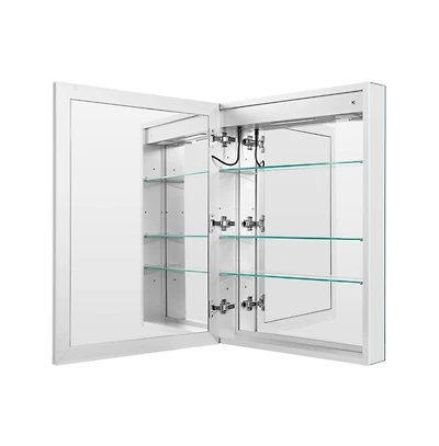 Slickblue Bathroom Lighted Medicine Cabinet with Dual Side Mirrors