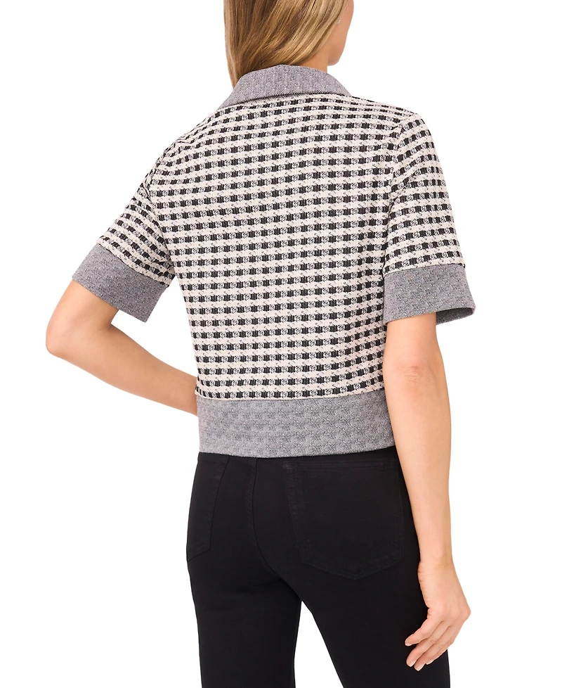 CeCe Women's Short Sleeve Relaxed Polo Top