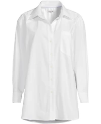 Lands' End Plus Oversized Oxford Button Front Shirt