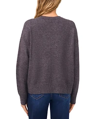 CeCe Women's Multicolor Embroidered Flower Long Sleeves Sweater