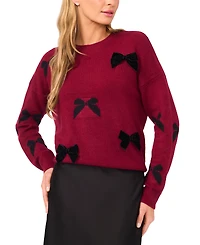 CeCe Women's Bow Applique Sweater