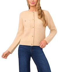 CeCe Women's Long Sleeve Patch Pockets Cardigan