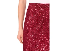 CeCe Women's Pencil Sequin Midi Skirt