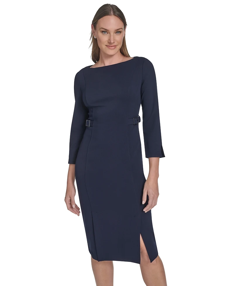 Calvin Klein Women's Side Buckle Midi Dress